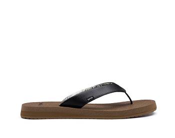 Sanuk Yoga Mat Cushioned Women's Sandals Black / Brown | Canada 49HAP